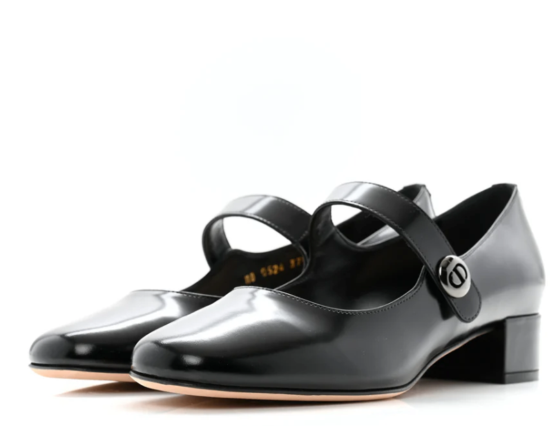 Dior Mary Jane Black Leather Heeled Shoes