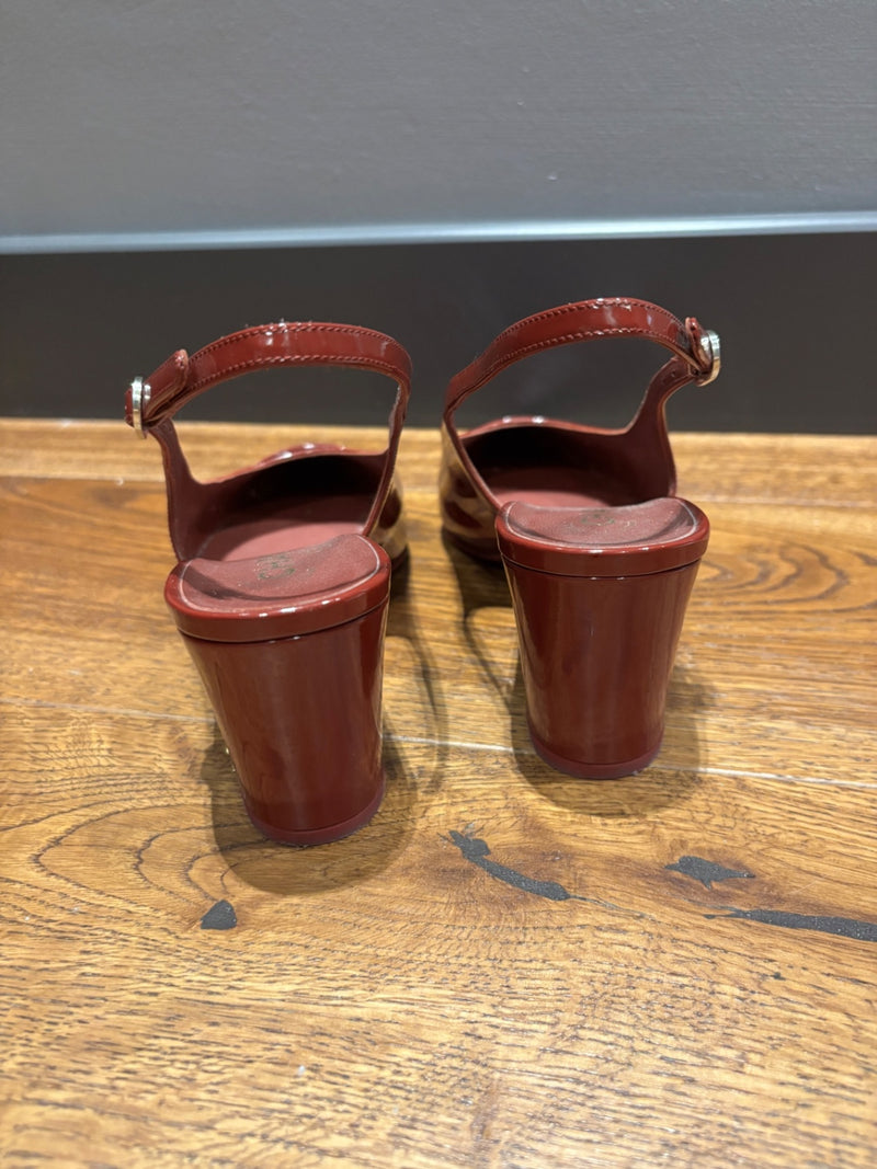 Chanel Burgundy Patent Leather 39,5 Shoes