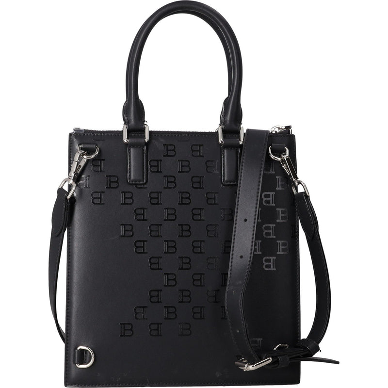 Balmain Paris Black Monogram Leather Tote Bag