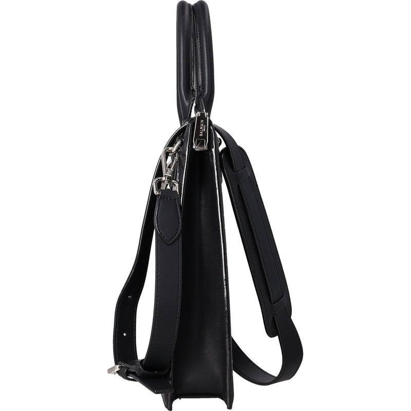 Balmain Paris Black Monogram Leather Tote Bag