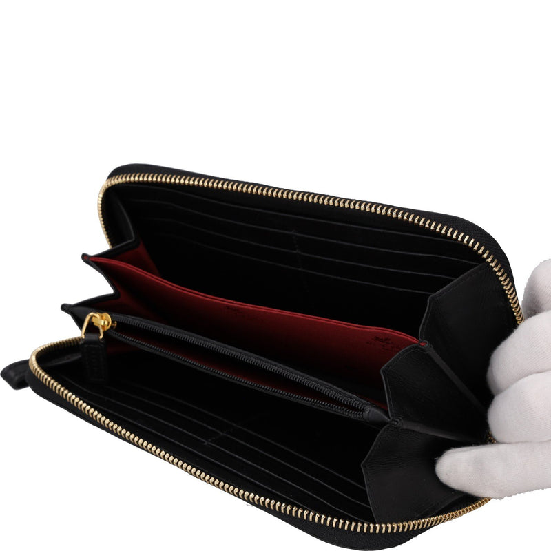 Etro Dog and Flower Leather Clutch Wallets