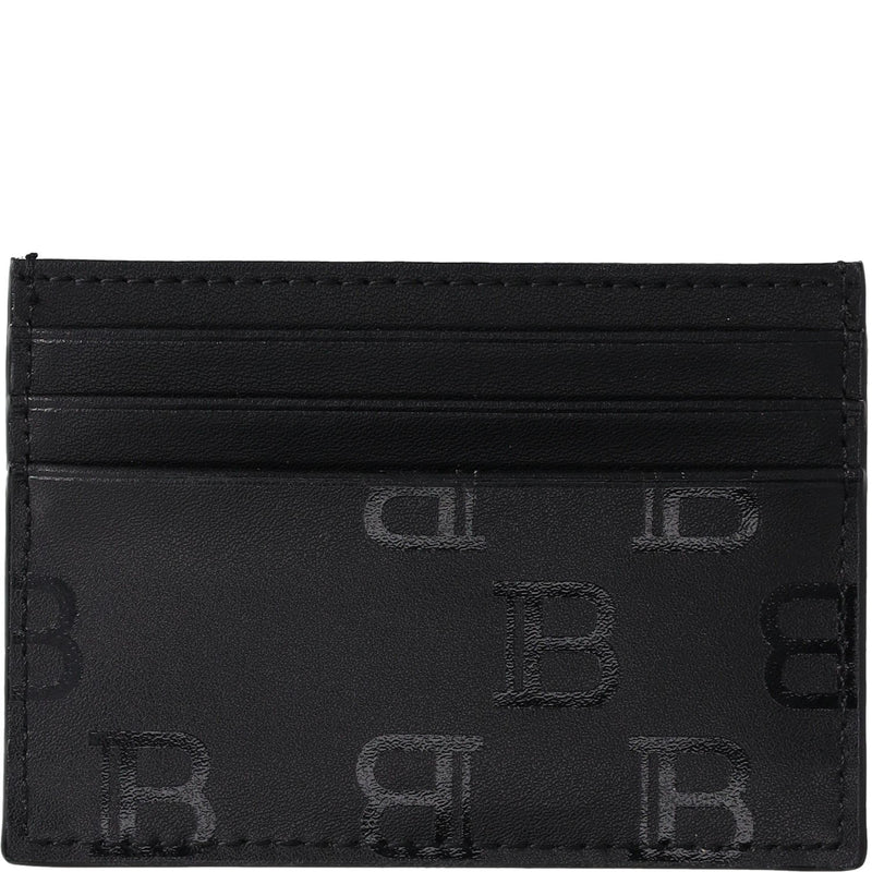 Balmain Monogram Embossed Leather Card Holder