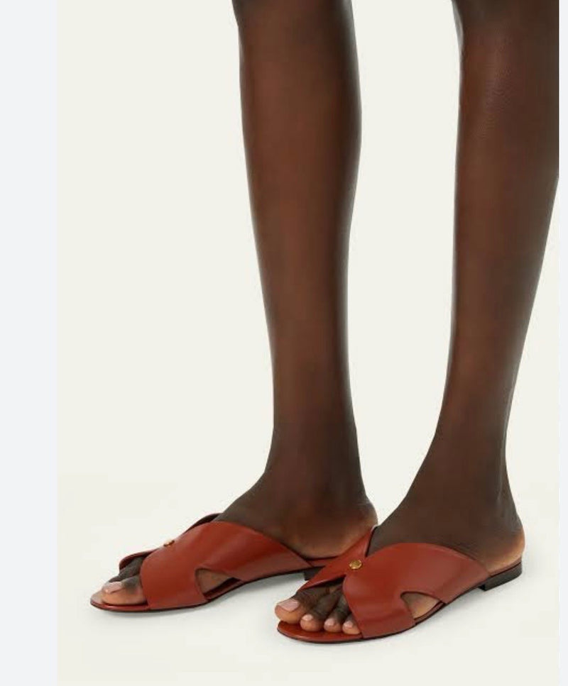 Loro Piana Vera Brown Leather Sandals 40,5