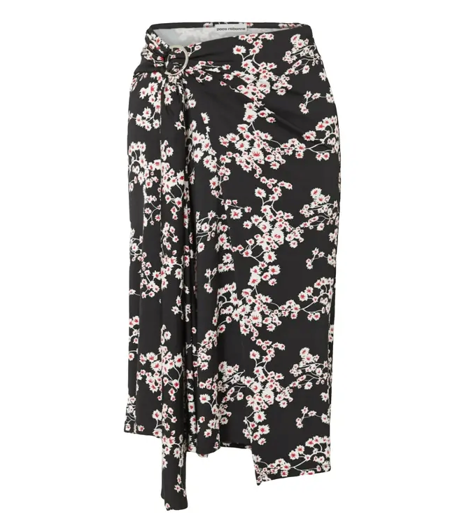 Rabanne Side-Knot Sakura-Print Top and Skirt