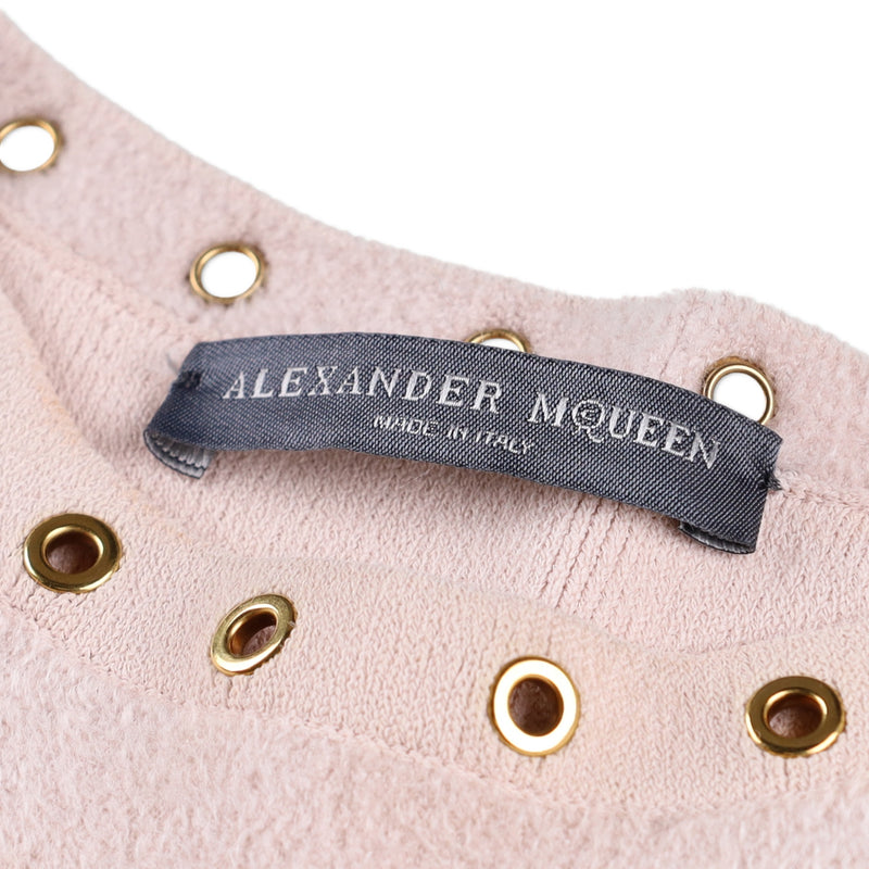 Alexander McQueen Chenille Rivet Knit Flounce Dress