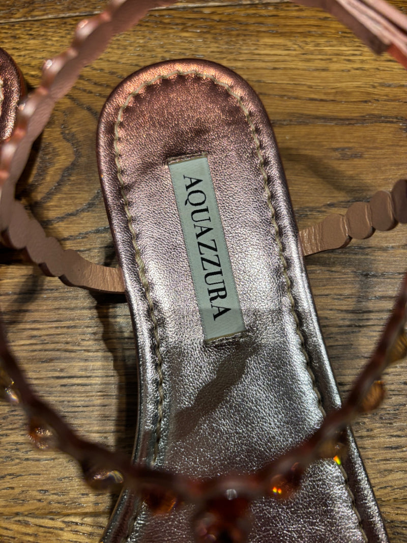 Aquazzura Pink Leather and synthetic embellishments Sandals