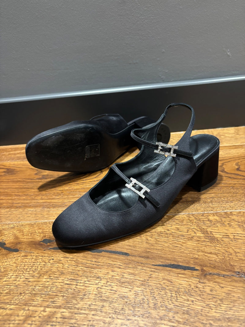 Hermes Jackie 50 Black Satin 38