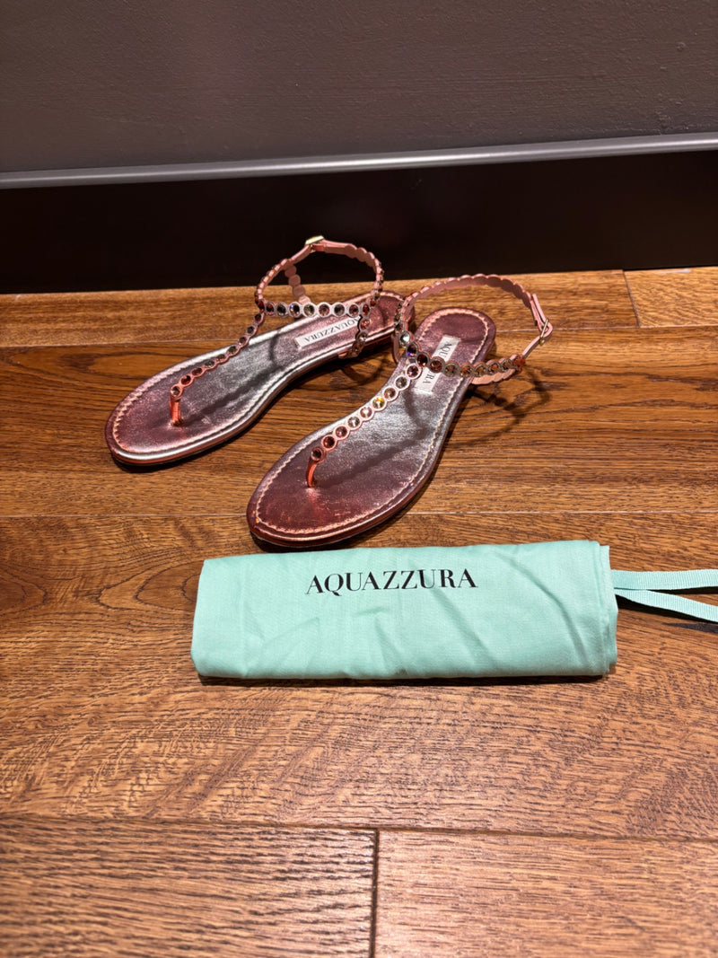 Aquazzura Pink Leather and synthetic embellishments Sandals