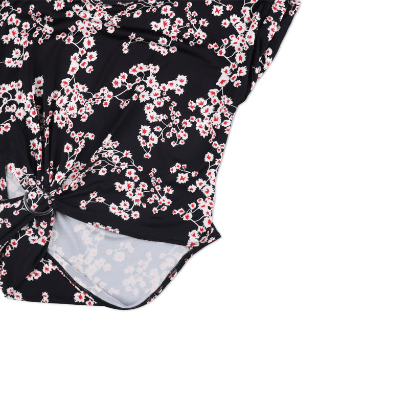 Rabanne Side-Knot Sakura-Print Top and Skirt