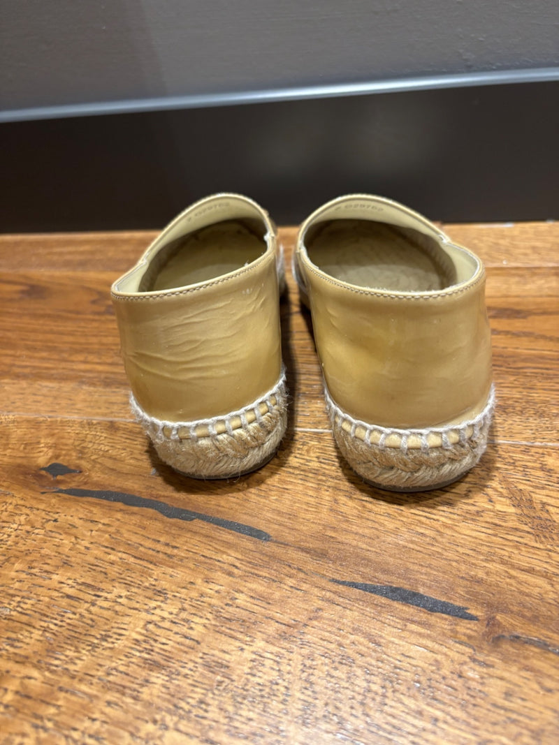 Chanel Beige Leather and Espadrille (rope sole) Shoes