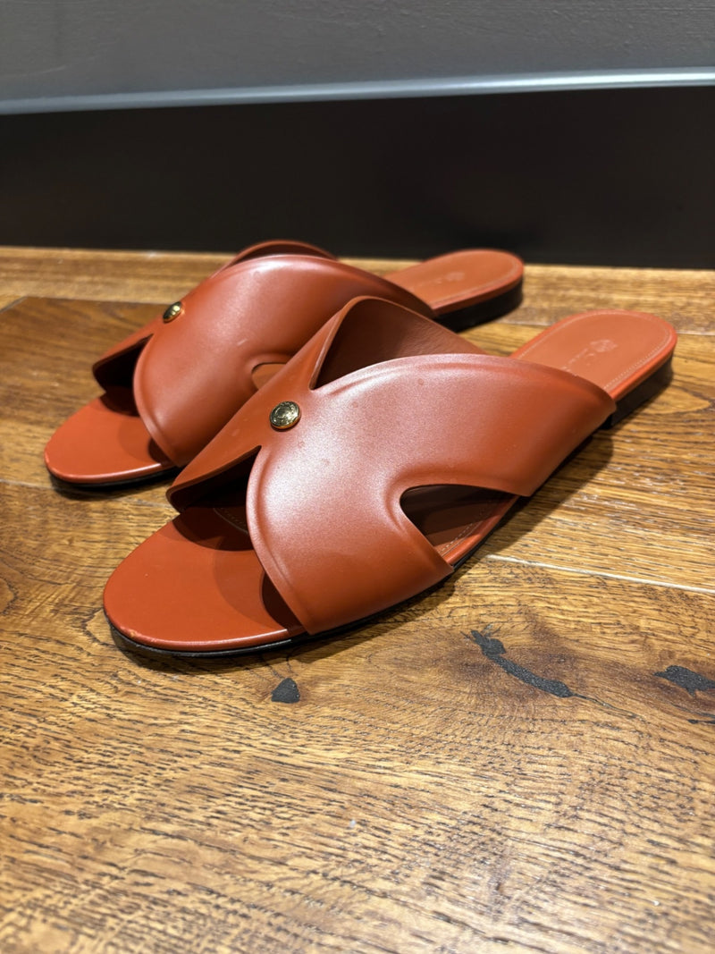 Loro Piana Vera Brown Leather Sandals 40,5