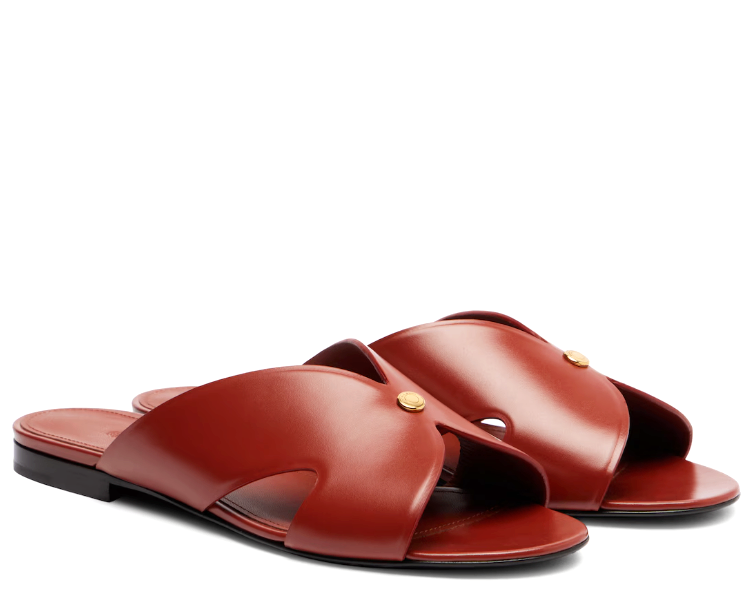 Loro Piana Vera Brown Leather Sandals 40,5