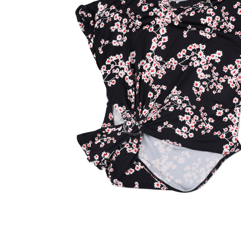 Rabanne Side-Knot Sakura-Print Top and Skirt