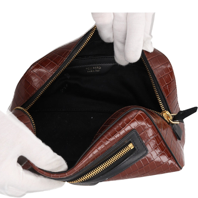 Tom Ford Croc-Effect Leather Wash Bag