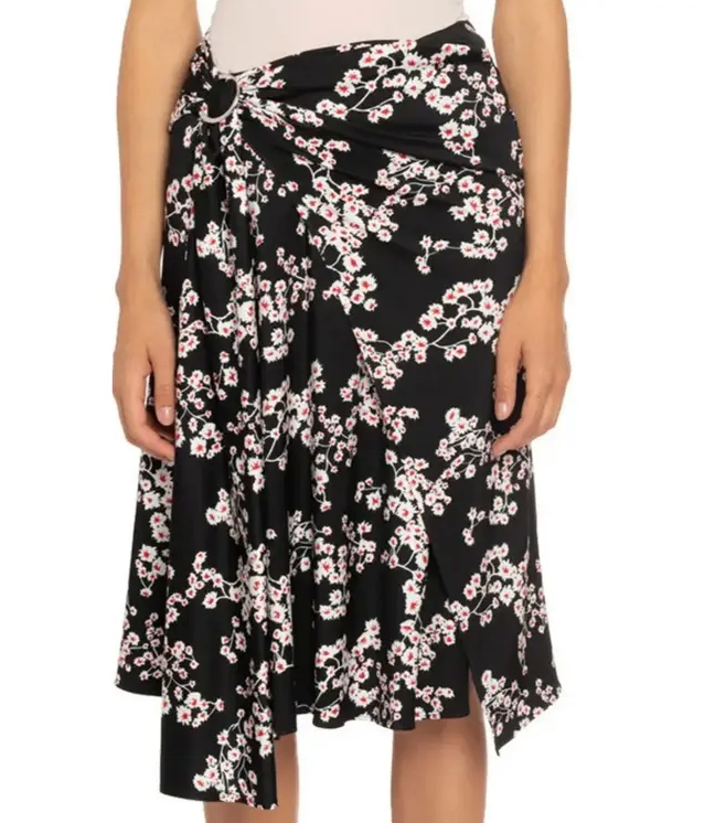 Rabanne Side-Knot Sakura-Print Top and Skirt