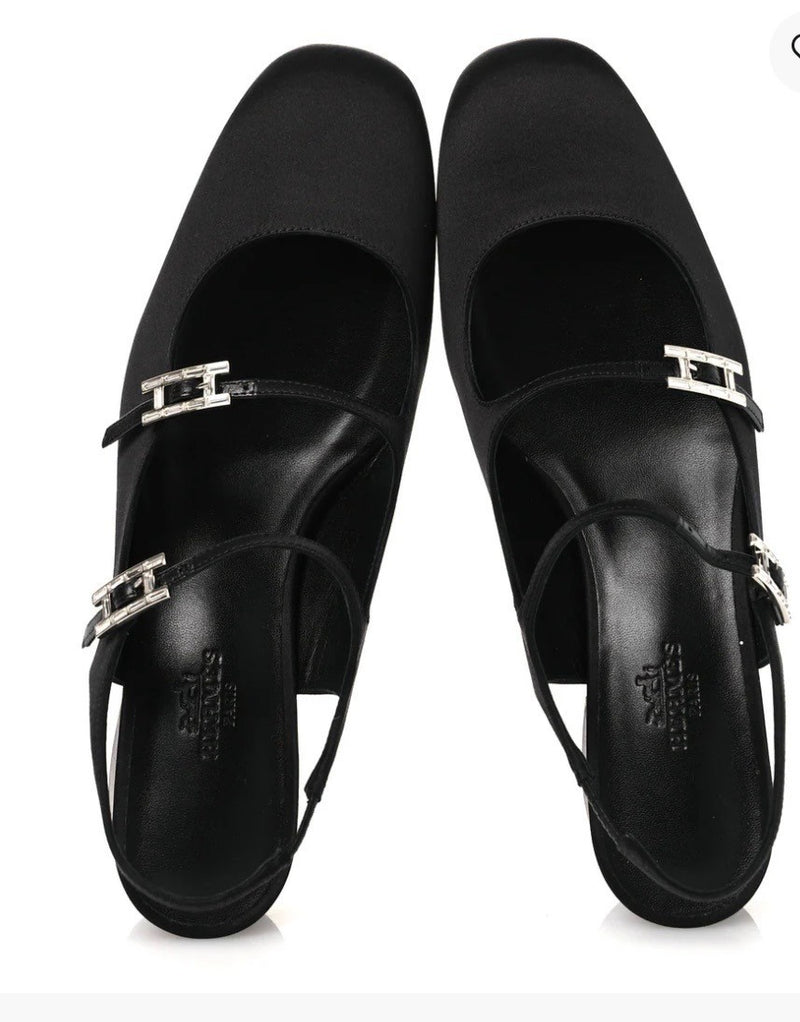 Hermes Jackie 50 Black Satin 38