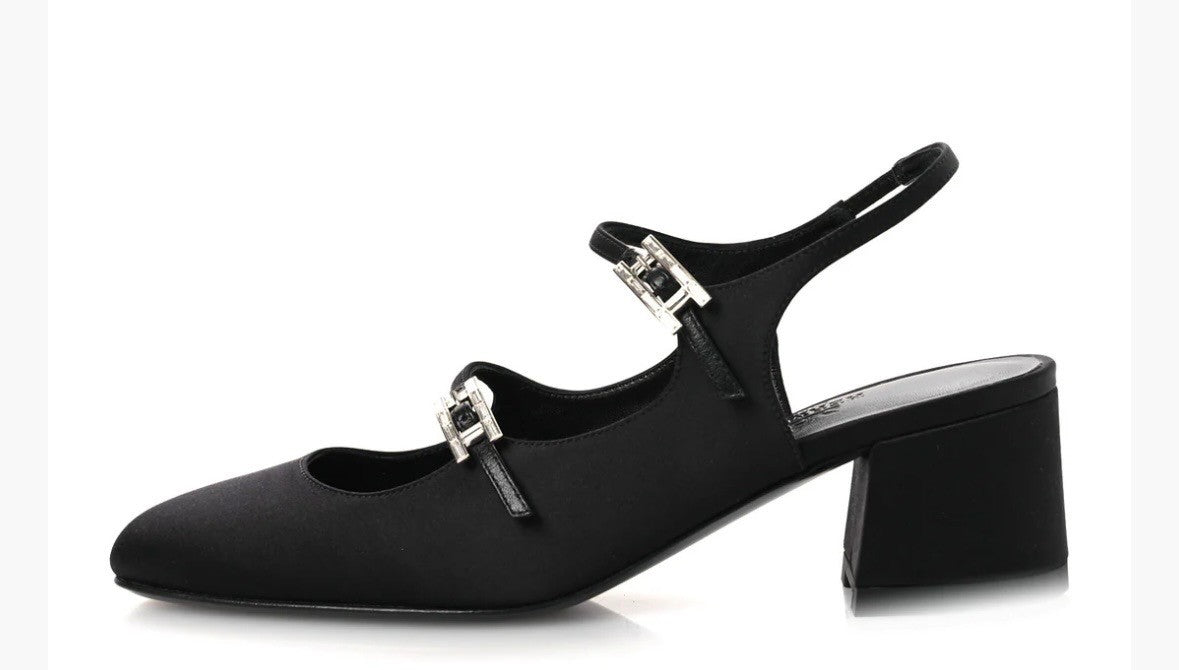 Hermes Jackie 50 Black Satin 38