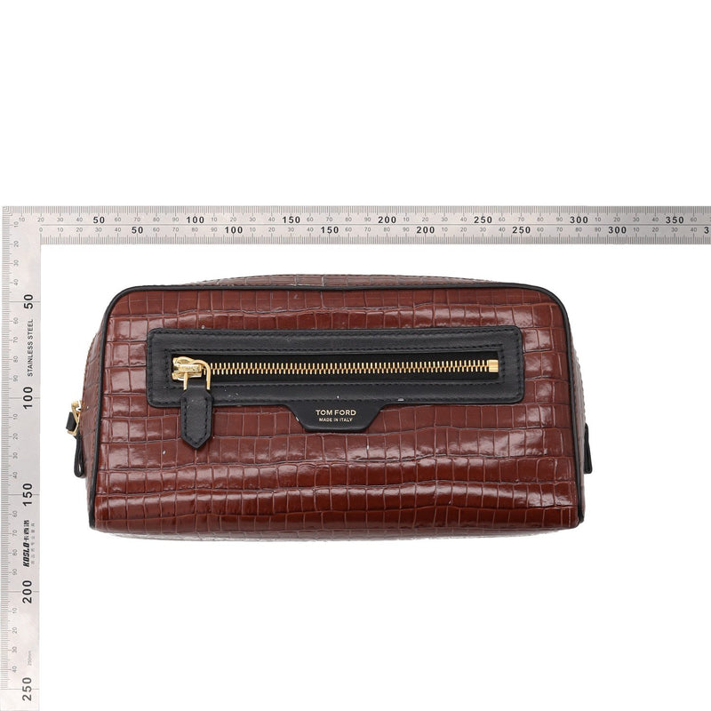 Tom Ford Croc-Effect Leather Wash Bag