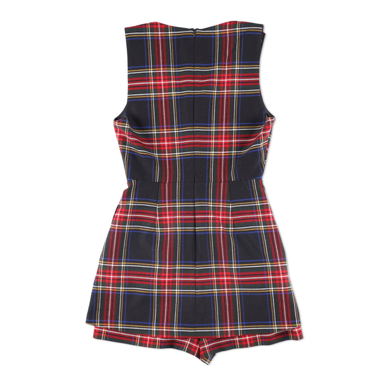 Maje Iris Tartan Plaid Romper Jumpsuit