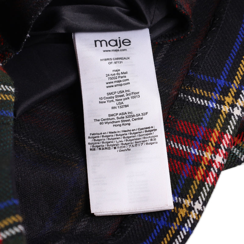 Maje Iris Tartan Plaid Romper Jumpsuit