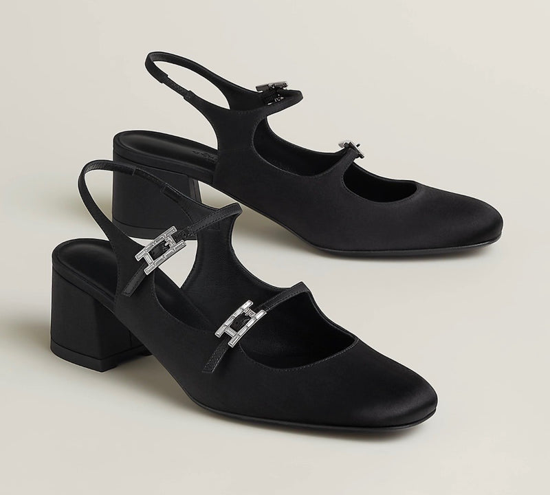 Hermes Jackie 50 Black Satin 38