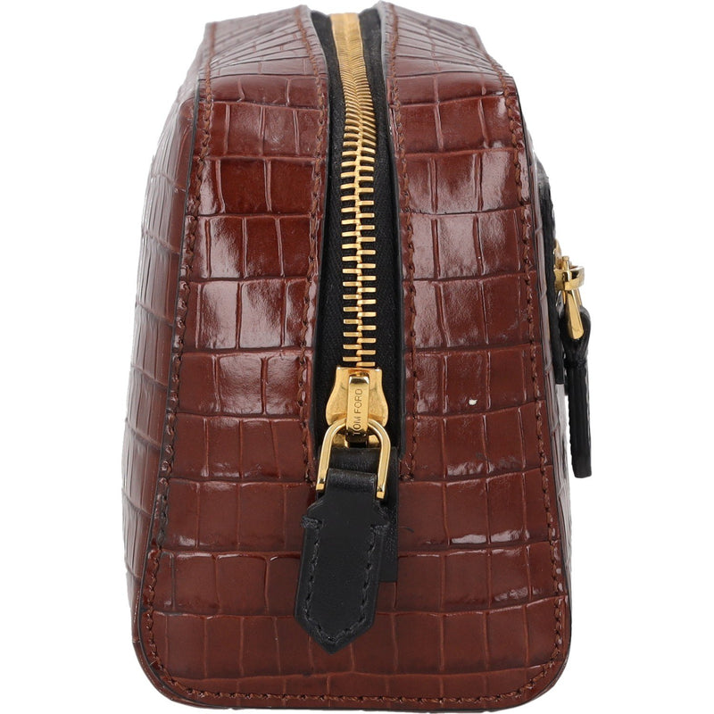 Tom Ford Croc-Effect Leather Wash Bag