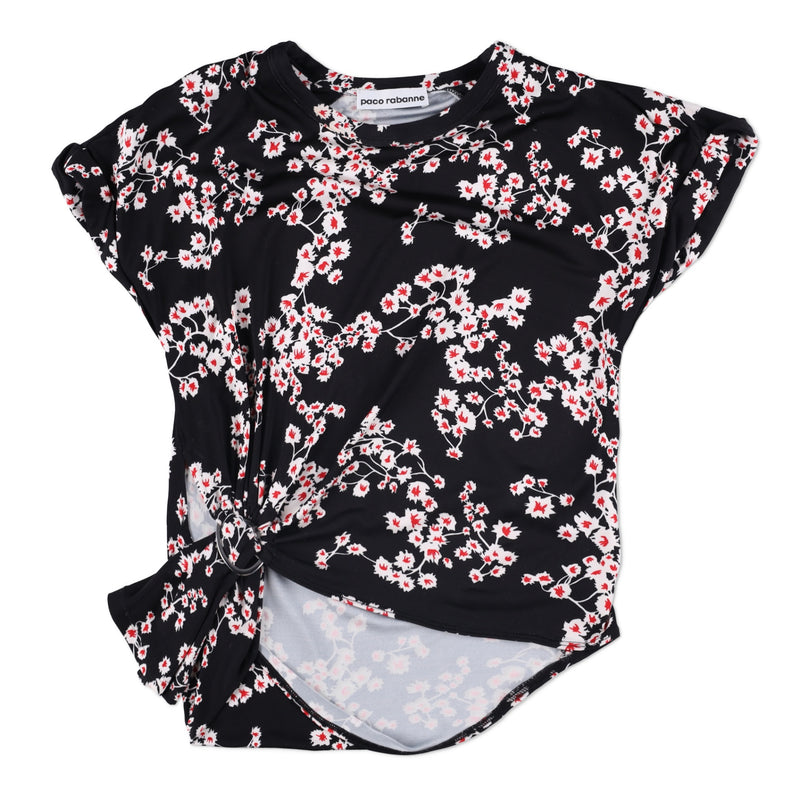Rabanne Side-Knot Sakura-Print Top and Skirt