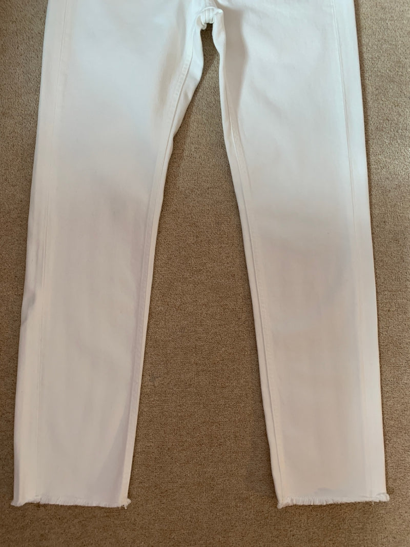 MM6 Maison Margiela White Denim Frayed Hem Jeans - UK 10 - £420