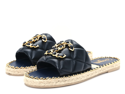 Chanel Quilted Leather CC Sandals
