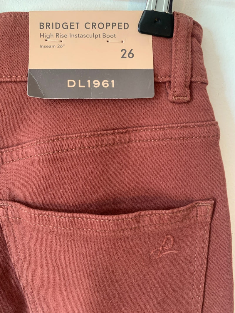 DL1961 x Marianna Hewitt Bridget Crop Redwood Denim Jeans - UK 8