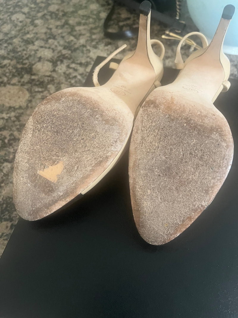 Chanel Beige and Black Leather Shoes