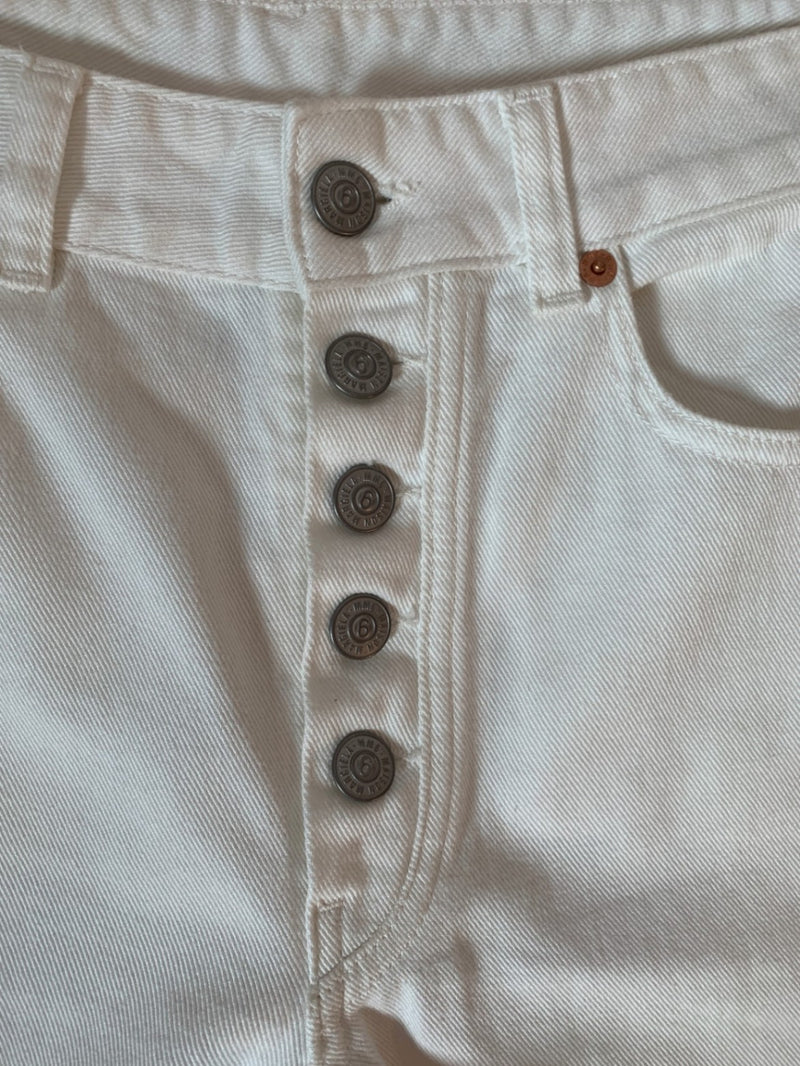 MM6 Maison Margiela White Denim Frayed Hem Jeans - UK 10 - £420