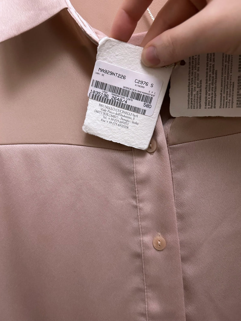 Brunello Cucinelli Beige/Pink Silk Shirts