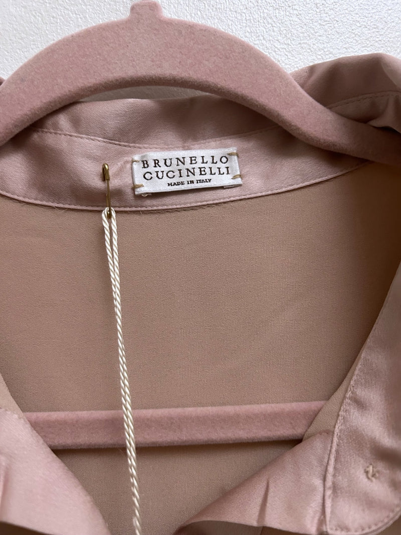 Brunello Cucinelli Beige/Pink Silk Shirts