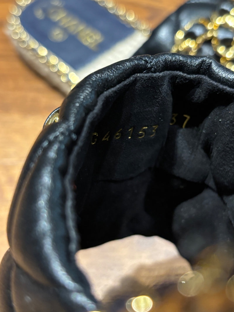 Chanel Quilted Leather CC Sandals