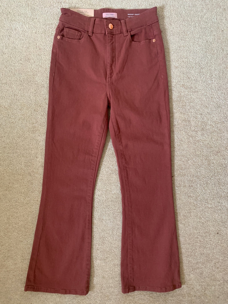 DL1961 x Marianna Hewitt Bridget Crop Redwood Denim Jeans - UK 8