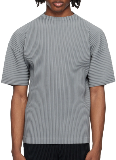 Issey Miyake Grey Pleated Top - Size 2 - Unworn