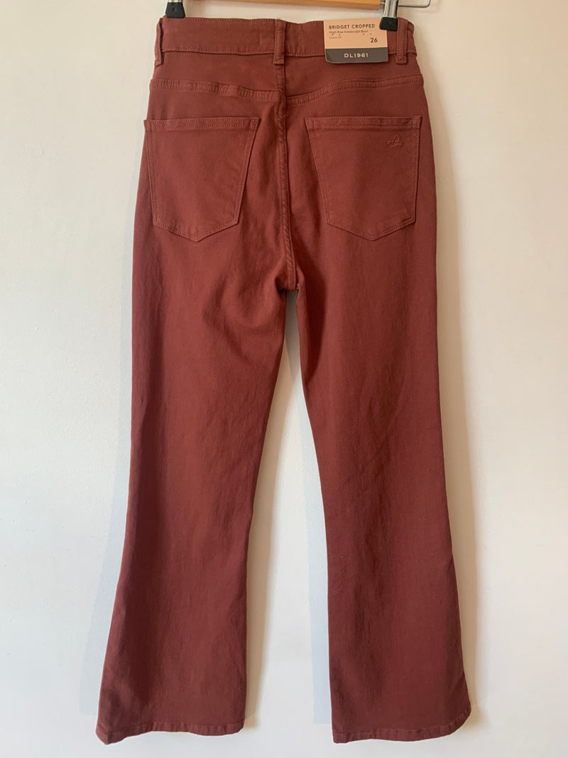 DL1961 x Marianna Hewitt Bridget Crop Redwood Denim Jeans - UK 8