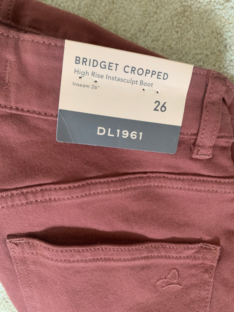 DL1961 x Marianna Hewitt Bridget Crop Redwood Denim Jeans - UK 8