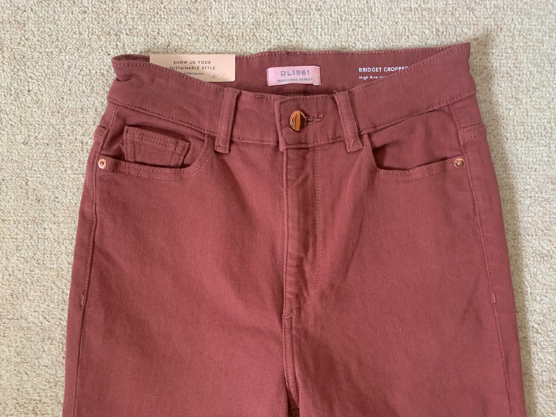 DL1961 x Marianna Hewitt Bridget Crop Redwood Denim Jeans - UK 8