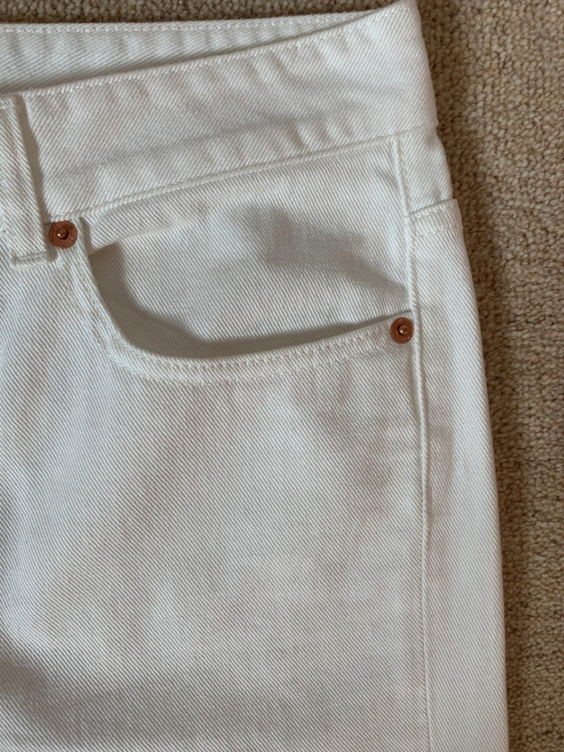 MM6 Maison Margiela White Denim Frayed Hem Jeans - UK 10 - £420