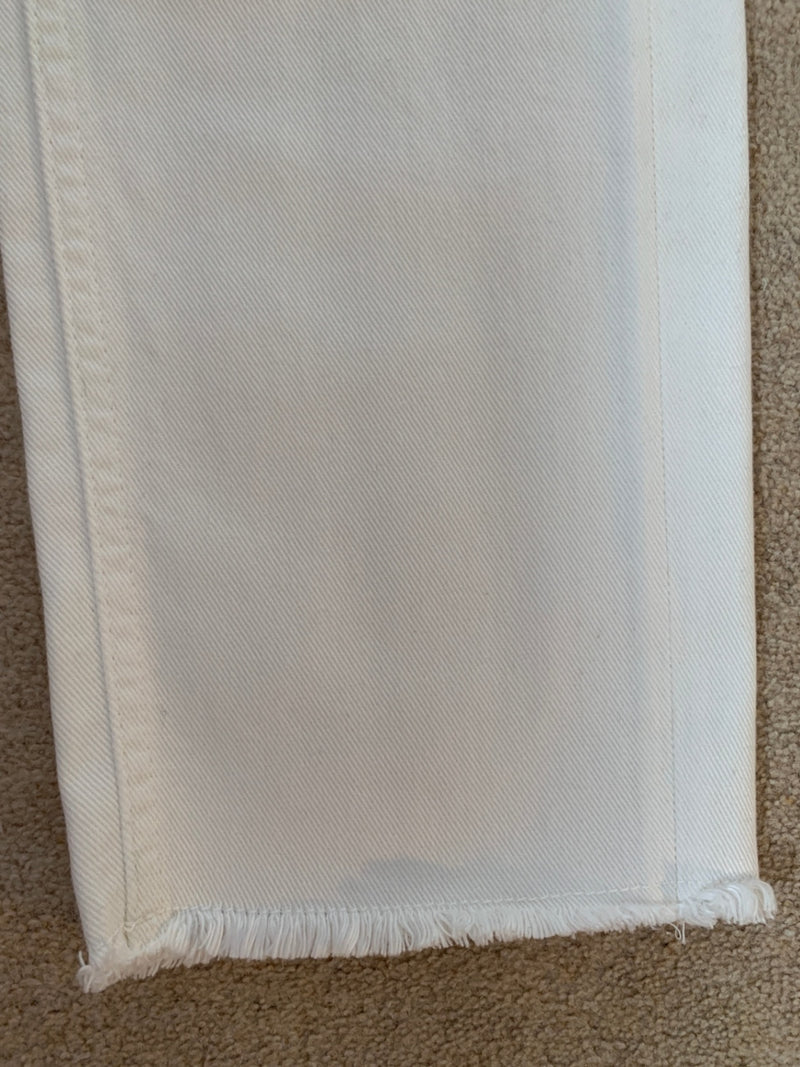 MM6 Maison Margiela White Denim Frayed Hem Jeans - UK 10 - £420