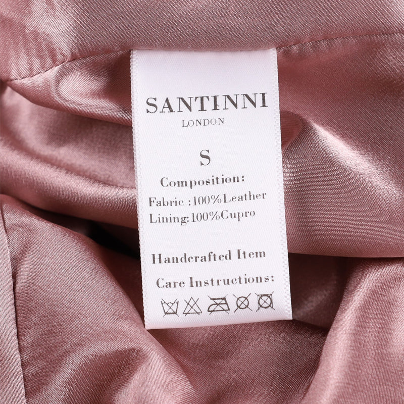 Santinni 'Bardot' Leather Jacket in Rosa