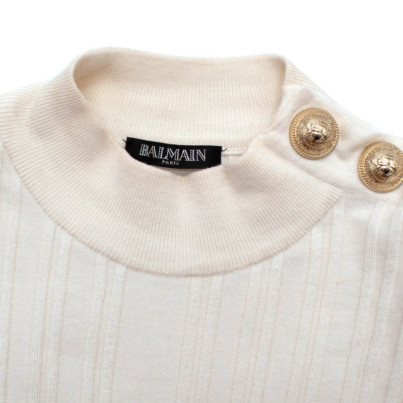 Balmain Button-Detail Long-sleeve Jumper