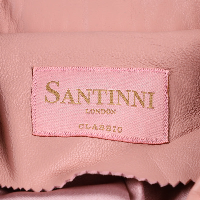 Santinni 'Bardot' Leather Jacket in Rosa