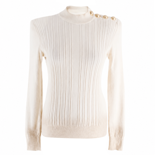 Balmain Button-Detail Long-sleeve Jumper