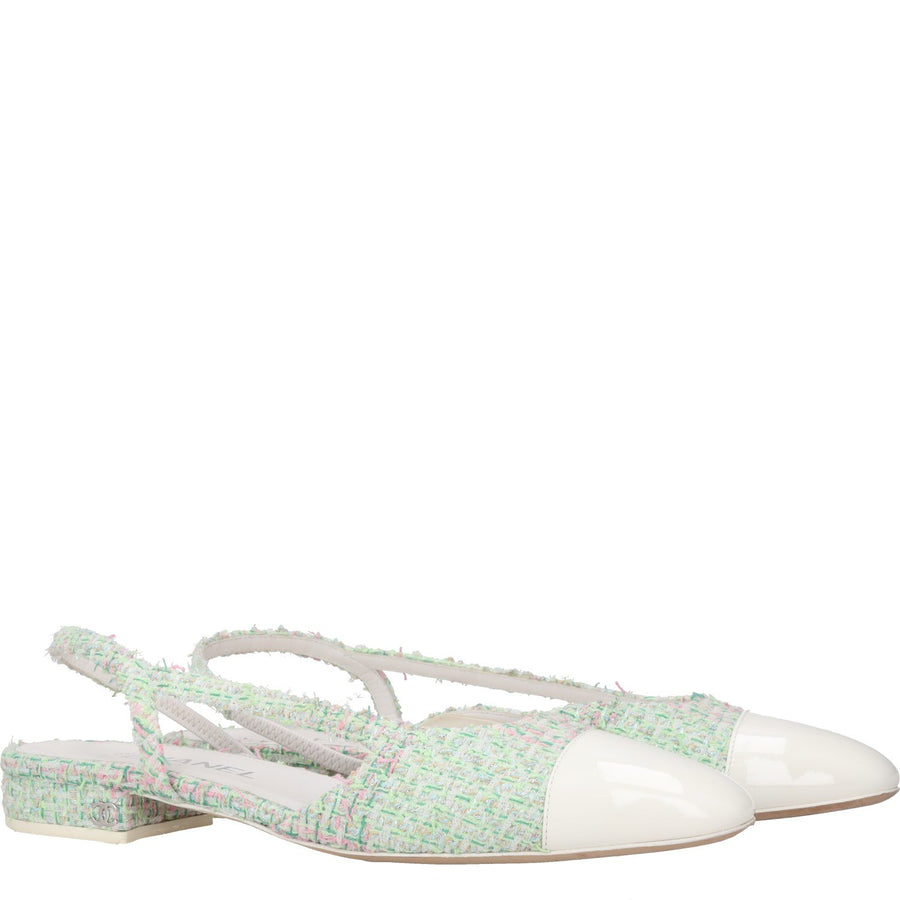 Chanel Cap-Toe Slingback Flats