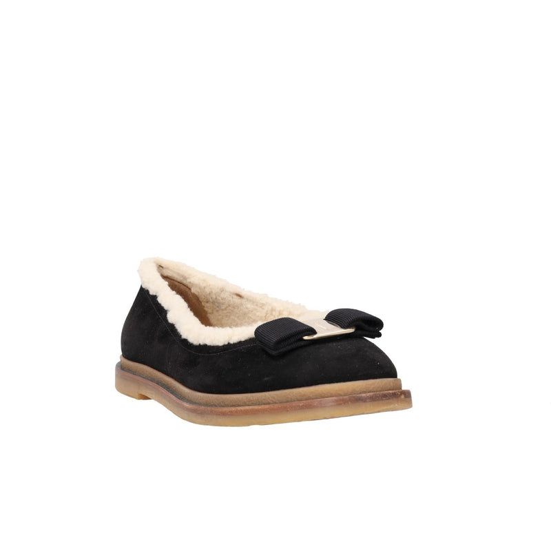 Ferragamo Varina Winter Black Ballet Flats