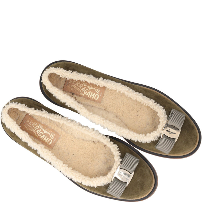 Ferragamo Varina Winter Ballet Flats