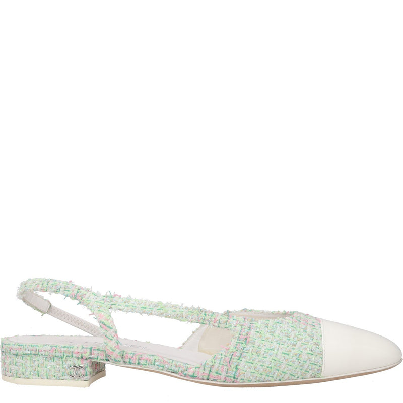 Chanel Cap-Toe Slingback Flats